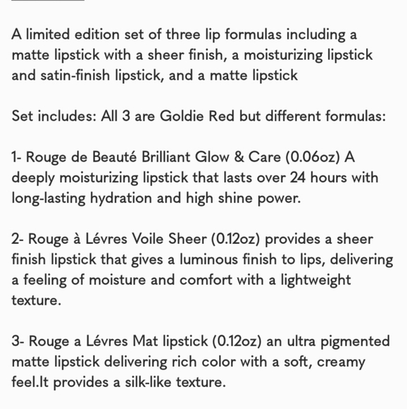 GUCCI-Lipstick Trio Set: Goldie Red 25 π - Picture 12 of 15